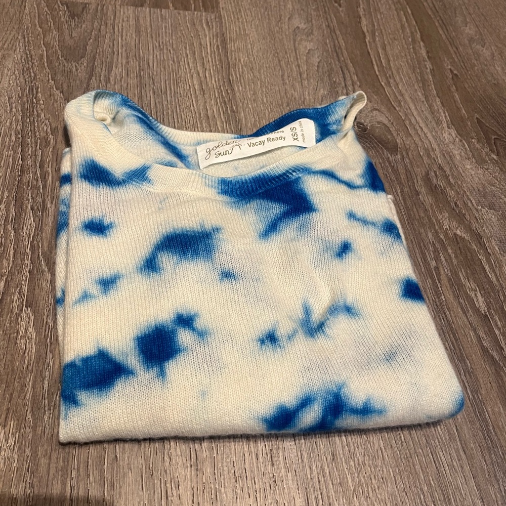 Golden sun cashmere happy fun sweater winter soft XS S $260 - Picture 4 of 5
